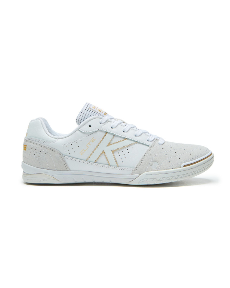 Halówki Kelme Elite białe ze złotymi detalami 55904 | Buty do futsalu