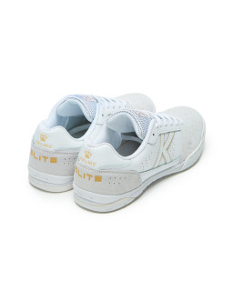 Halówki Kelme Elite białe ze złotymi detalami 55904 | Buty do futsalu