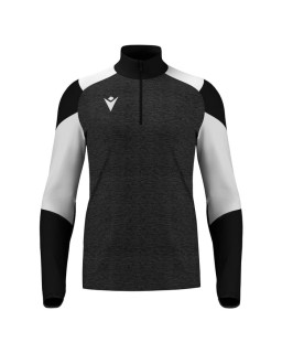 Bluza treningowa Macron Izel czarna | Slim fit 1/4 zip