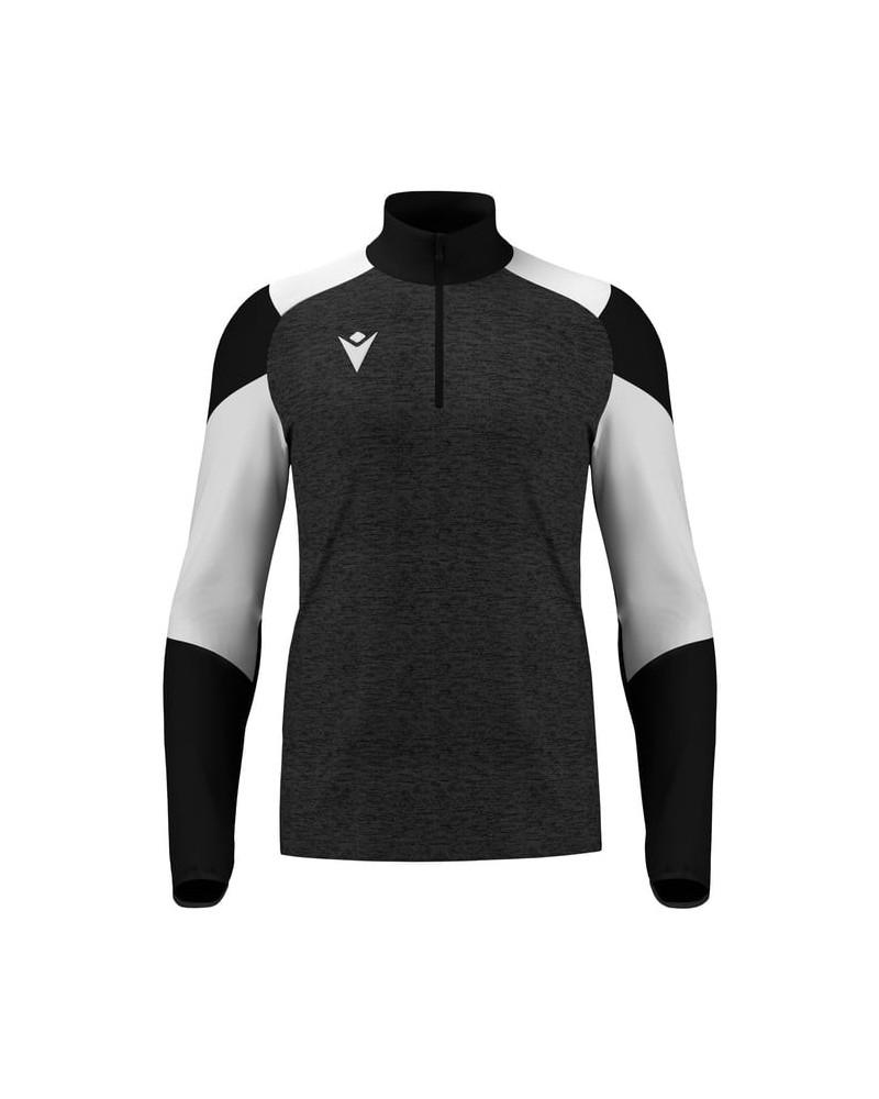 Bluza treningowa Macron Izel czarna | Slim fit 1/4 zip